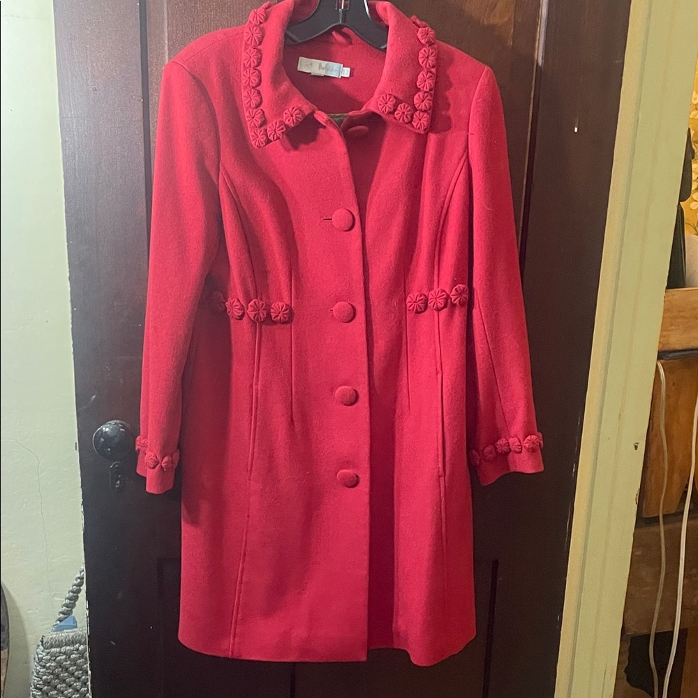 Boden Vibrant Red Trench Coat